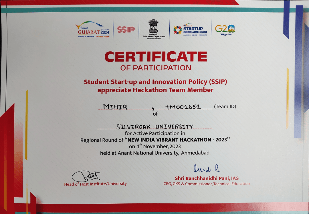 New India Vibrant Hackathon - 2023